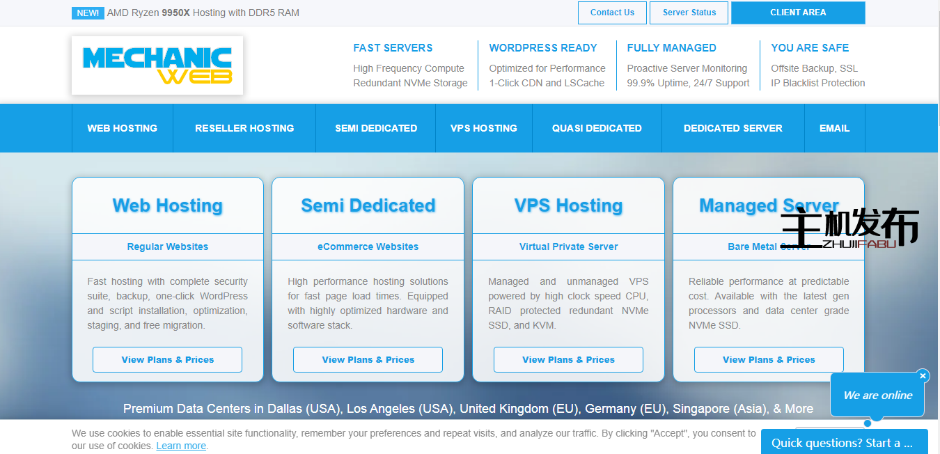 MechanicWeb :: 美国/欧盟/英国 - Ryzen 9950X 托管和非托管 - 特别折扣 | 10 Gbps