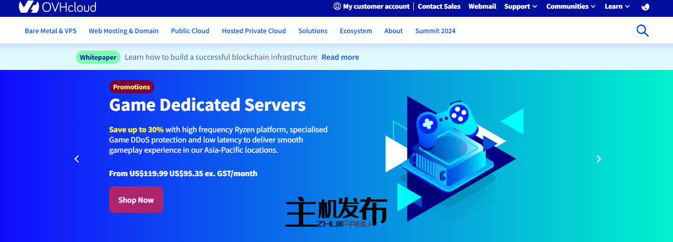 OVHcloud 游戏专用服务器 🎮 最高可享受 30% 折扣和免费设置费 🌐 亚太地区