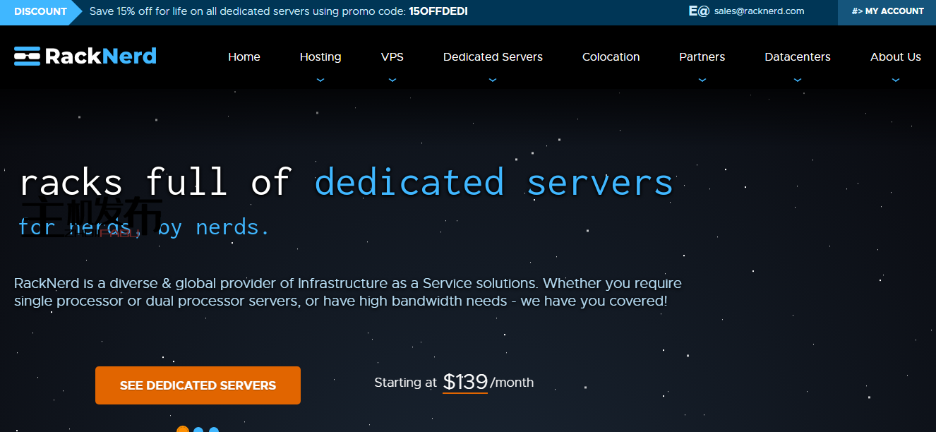 *双 E5-2650L v2(256GB 内存)、2TB SSD、10GB DDOS。德克萨斯州达拉斯。每月 85 美元