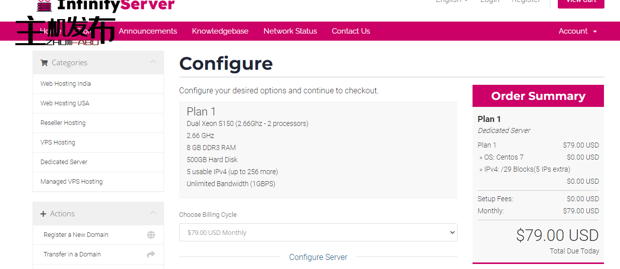 500GB HDD █ 8GB DDR3- 1Gbps █ 高达 /24 IPv4 █ /64 IPv6 rDNS 支持 █ 起价 54 美元