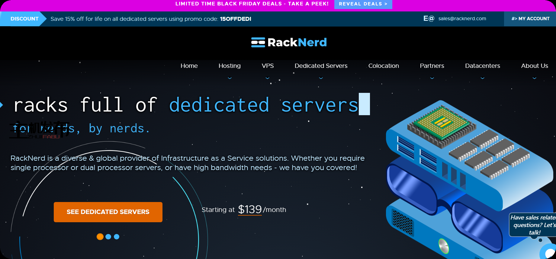 *RackNerd 的黑色星期五专用服务器！SSD、NVMe 和高存储专用服务器每月仅需 59 美元！！
