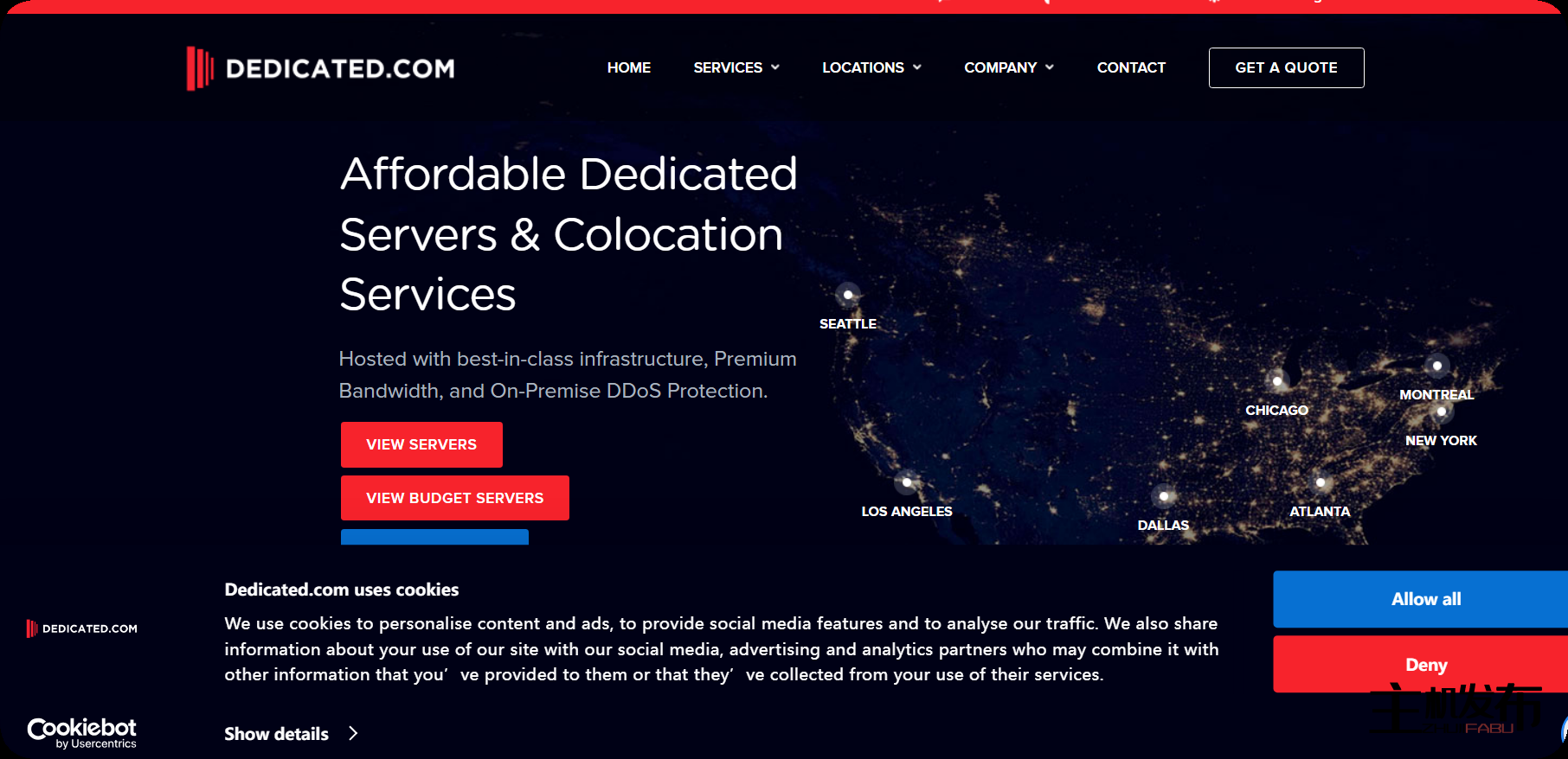 DEDICATED.COM :: 117 台服务器可供即时配置！DDoS ⛨ 全部包含