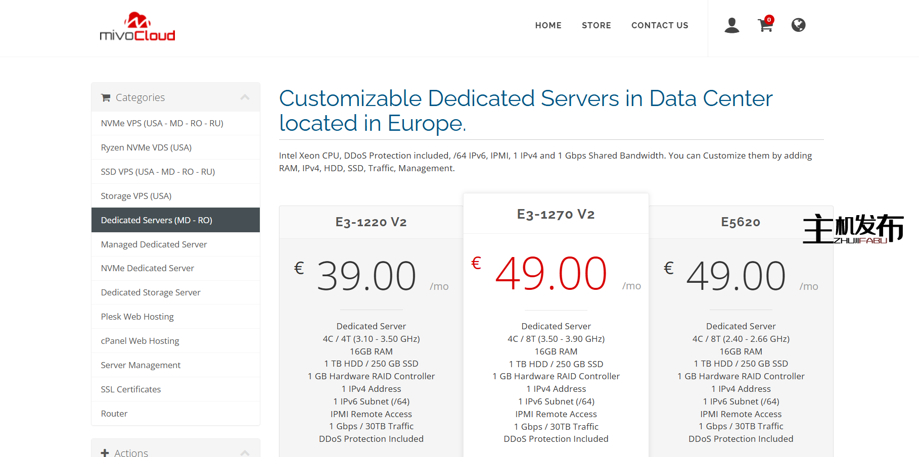 MivoCloud • 欧洲专用服务器 |1 Gbps |24/7 技术支持