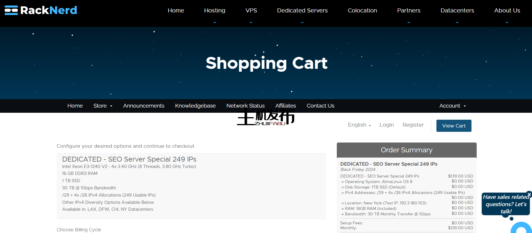 *热卖！RackNerd 的专用服务器促销！SSD， NVMe & HIGH STORGAGE DEDIS每月59美元起