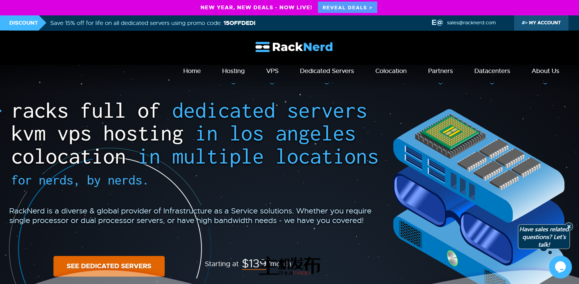 *热卖！RackNerd 的专用服务器促销！SSD， NVMe & HIGH STORGAGE DEDIS每月59美元起