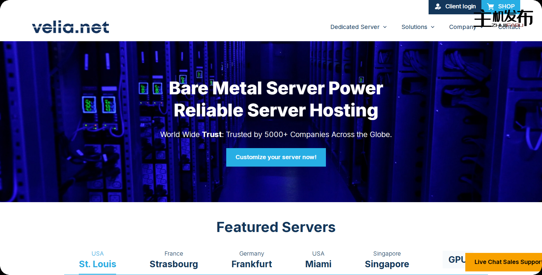 AMD GEN 5 EPYC 9555P 在美国圣路易斯 599 美元/月起，无安装费@velia