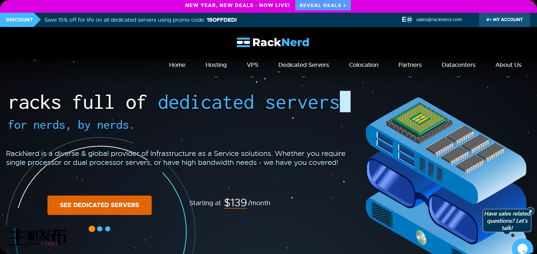 *热卖!RackNerd 的专用服务器促销!SSD, NVMe & HIGH STORGAGE DEDIS每月59美元起