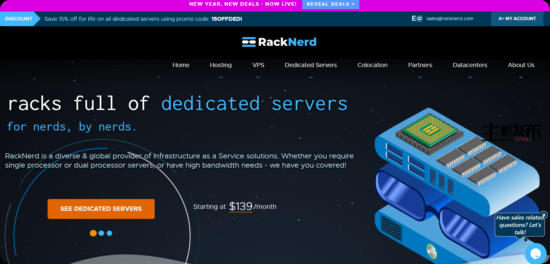 *热卖！RackNerd 的专用服务器促销！SSD， NVMe & HIGH STORGAGE DEDIS每月59美元起