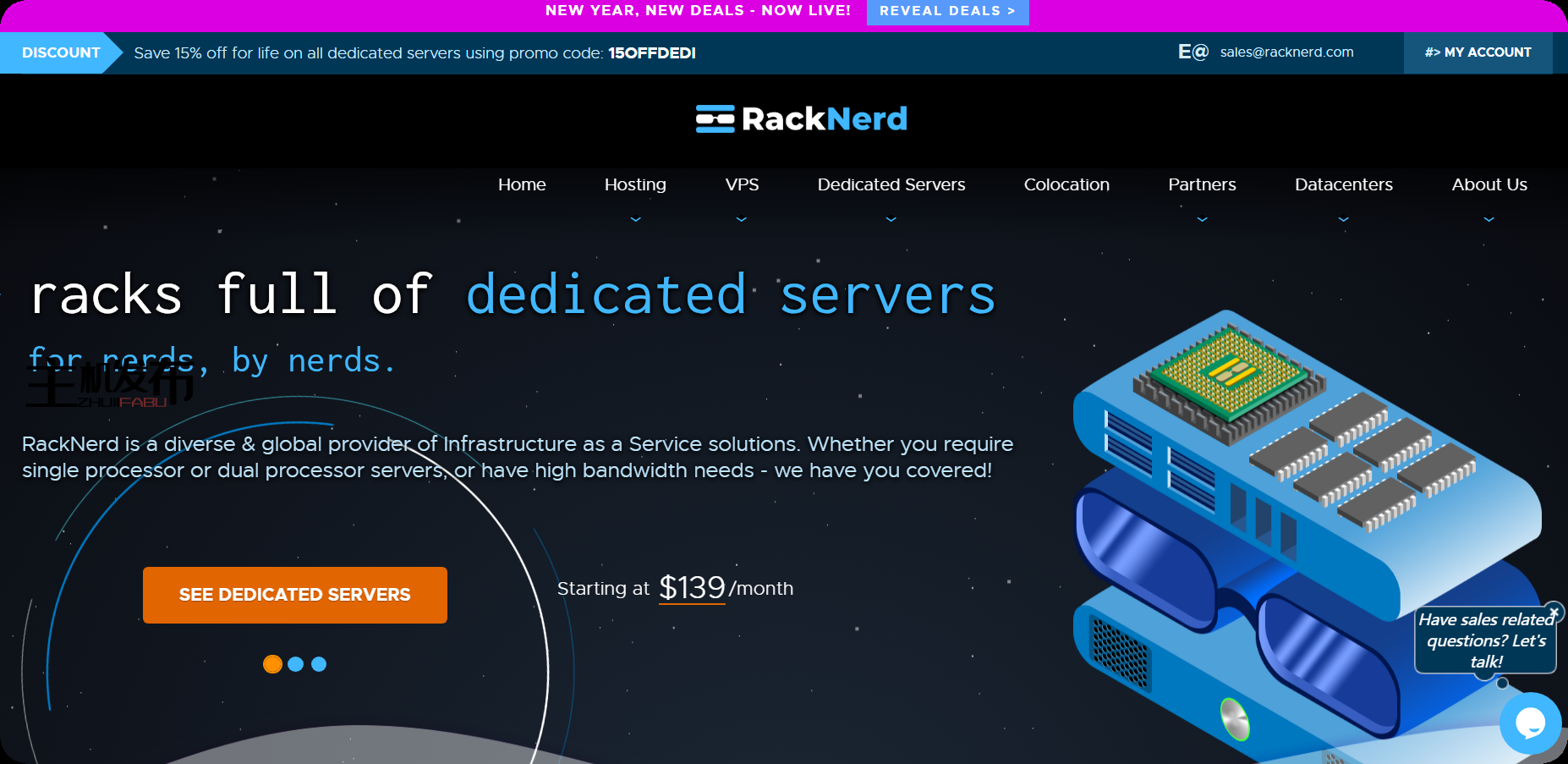 *热卖!RackNerd 的专用服务器促销!SSD, NVMe & HIGH STORGAGE DEDIS每月59美元起