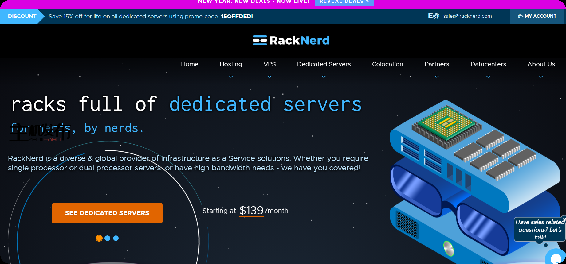 *热卖!RackNerd 的专用服务器促销!SSD, NVMe & HIGH STORGAGE DEDIS每月59美元起