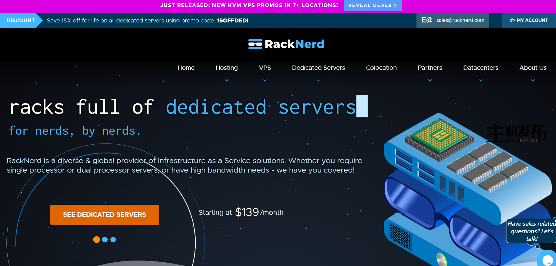 *热卖!RackNerd 的专用服务器促销!SSD、NVMe 和 HIGH STORGAGE DEDIS 每月 59 美元起