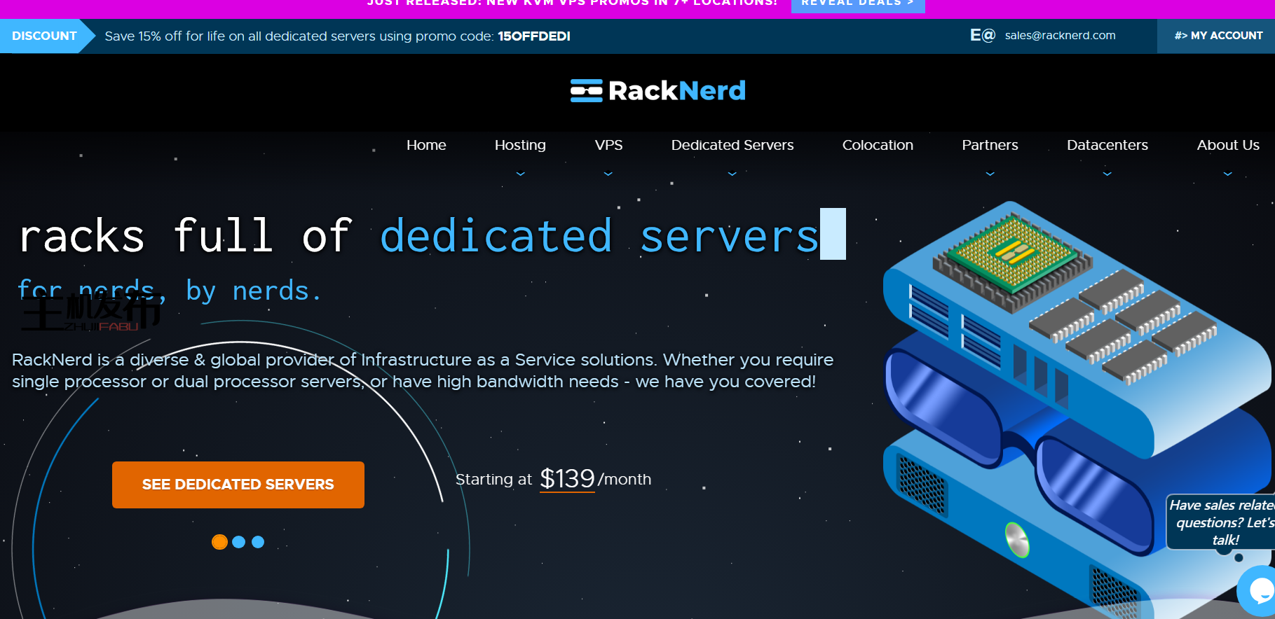 *热卖!RackNerd 的专用服务器促销!SSD, NVMe & HIGH STORGAGE DEDIS每月59美元起
